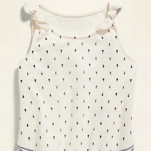 Americana-Print Tie-Sleeve Tank Top for Girls